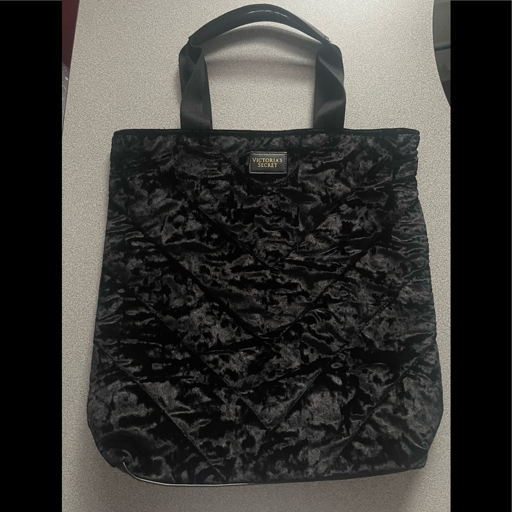 Victoria’s Secret Black Crushed Velvet Bag